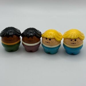 Lot 4 Vintage LITTLE TIKES Toddle Tots Chunky Figures dark and light skin tones